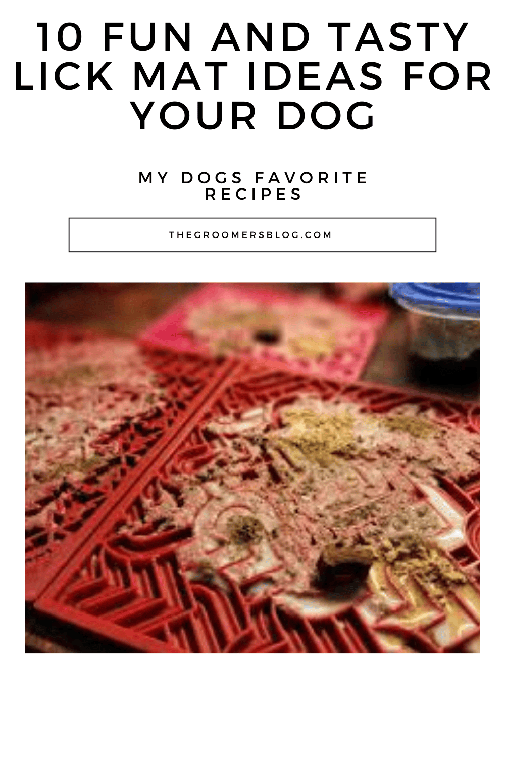 a dog lick mat with various ingredients spread on it